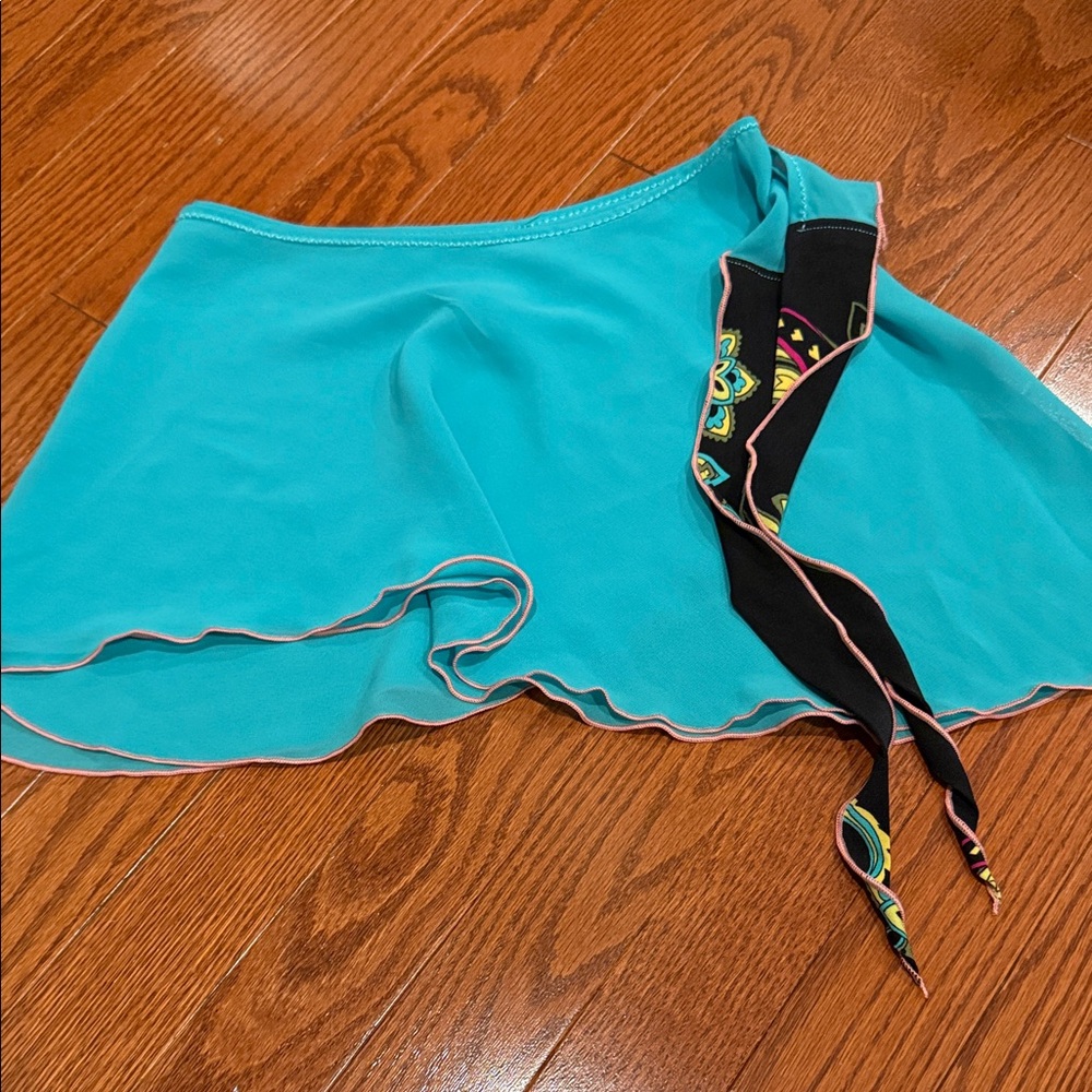 Stylish Teal Skirt with wrap skirt